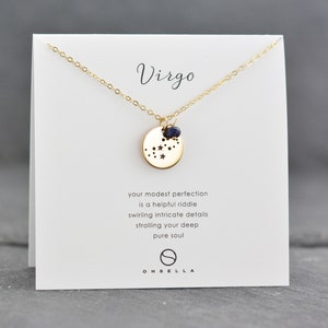 Virgo Necklace, Zodiac Jewelry, Constellation Necklace, Virgo Zodiac, Celestial Jewelry, Zodiac Sign, Bridesmaid Gift (0504Z-Vir)