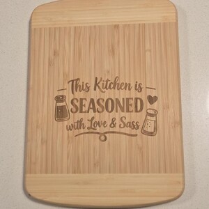Personalized Bamboo Cutting Board – Engraved Kitchen Love & Sass Gift