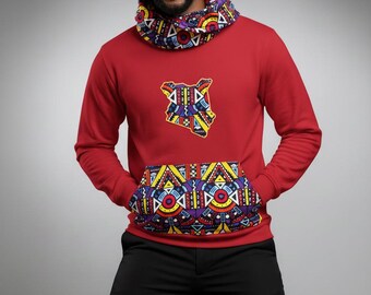 Handmade African Print Snoodie | Unisex Kitenge Ankara Streetwear Made in Kenya