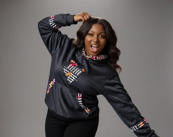 African Print Hoodie | Handmade Kitenge Streetwear | Unisex Streetwear Made in Kenya