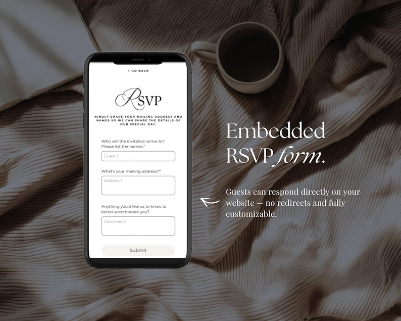Old Money Save the Date Website Template – Dark Olive Green Canva Digital Save the Date with RSVP | Estate Mini Wedding Website image 5