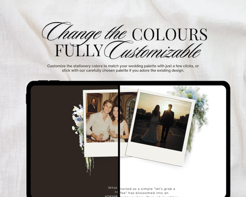 Dusty Blue French Toile Wedding Website Template | Canva Wedding Website, Built-In RSVP & Live Countdown | Digital Invitation, Save the Date afbeelding 5
