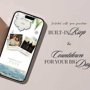 Dusty Blue French Toile Wedding Website Template | Canva Wedding Website, Built-In RSVP & Live Countdown | Digital Invitation, Save the Date afbeelding 11
