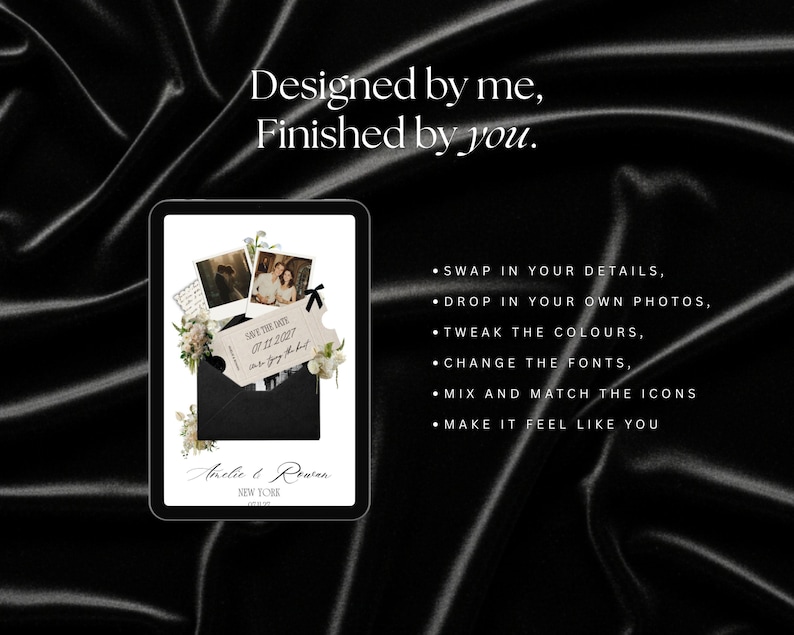 Fifth Avenue Black & White Save the Date Website Template | City Canva Wedding Website with Built-In RSVP | Mobile-Friendly, Easy to Edit image 8