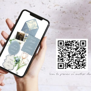 Dusty Blue French Toile Wedding Website Template | Canva Wedding Website, Built-In RSVP & Live Countdown | Digital Invitation, Save the Date afbeelding 6
