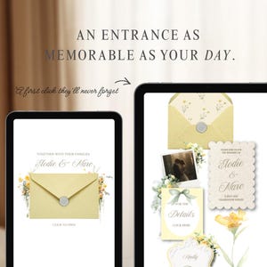 Butter Yellow Wedding Website Template | Romantic Garden Canva Wedding Website with Built-In RSVP | Mobile-Friendly, No Experience Needed zdjęcie 5