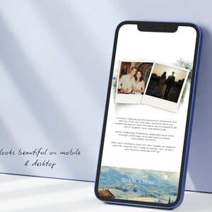 Dusty Blue French Toile Wedding Website Template | Canva Wedding Website, Built-In RSVP & Live Countdown | Digital Invitation, Save the Date afbeelding 7