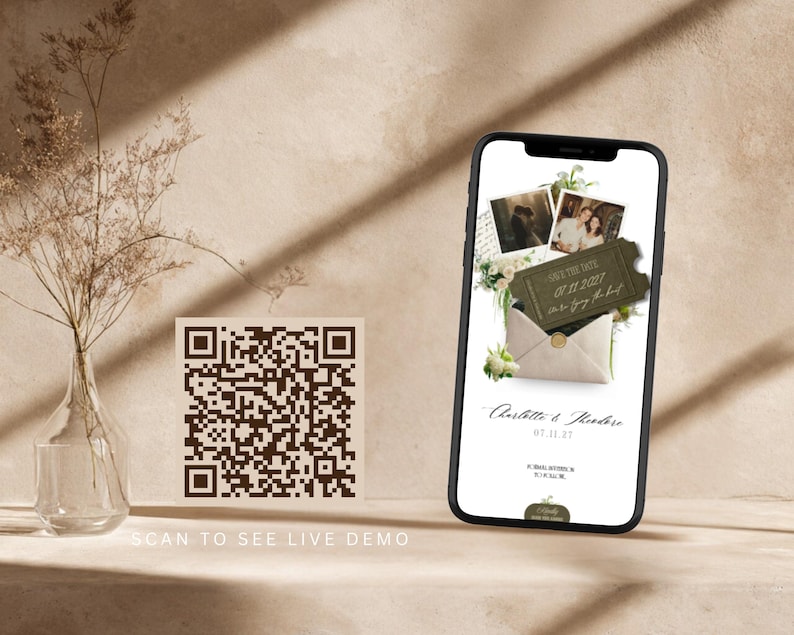 Old Money Save the Date Website Template – Dark Olive Green Canva Digital Save the Date with RSVP | Estate Mini Wedding Website image 2