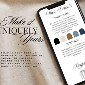 Dusty Blue French Toile Wedding Website Template | Canva Wedding Website, Built-In RSVP & Live Countdown | Digital Invitation, Save the Date afbeelding 9