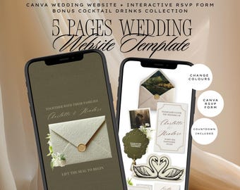 Old Money Wedding Website Template | Elegant Estate Canva Wedding Website with Built-In RSVP | Mobile-Friendly, No Experience Needed