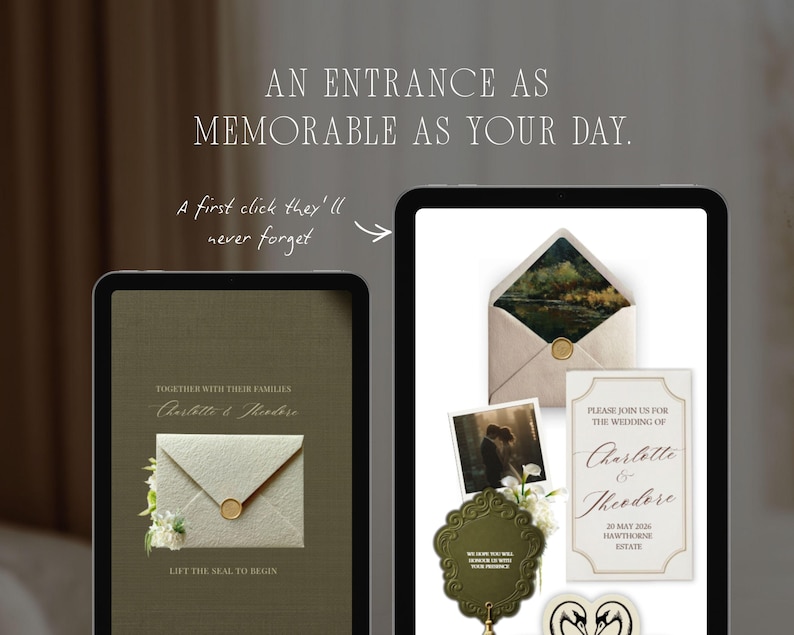 Old Money Wedding Website Template · Elegant Editable Canva Site with RSVP · Digital Invitation for Classic Black Tie Weddings image 4