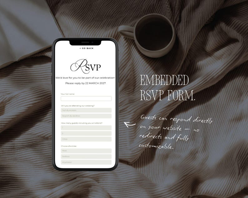 Old Money Wedding Website Template · Elegant Editable Canva Site with RSVP · Digital Invitation for Classic Black Tie Weddings image 5