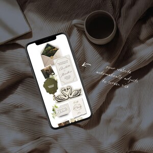 Old Money Wedding Website Template · Elegant Editable Canva Site with RSVP · Digital Invitation for Classic Black Tie Weddings image 3