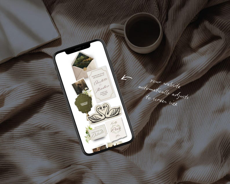 Old Money Wedding Website Template · Elegant Editable Canva Site with RSVP · Digital Invitation for Classic Black Tie Weddings image 3