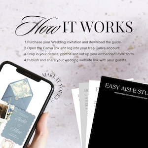 Dusty Blue French Toile Wedding Website Template | Canva Wedding Website, Built-In RSVP & Live Countdown | Digital Invitation, Save the Date afbeelding 15