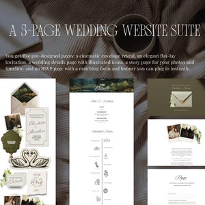 Old Money Wedding Website Template · Elegant Editable Canva Site with RSVP · Digital Invitation for Classic Black Tie Weddings image 8