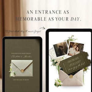 Old Money Save the Date Website Template – Dark Olive Green Canva Digital Save the Date with RSVP | Estate Mini Wedding Website image 4