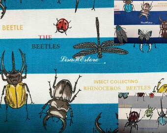 Insect and bug, 1/2 yard, pure cotton fabric