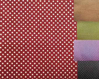 Tiny white polka dots, 1/2 yard, pure cotton fabric