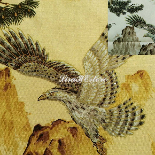 Eagle, pine, and mountain, 1/2 yard, pure cotton fabric