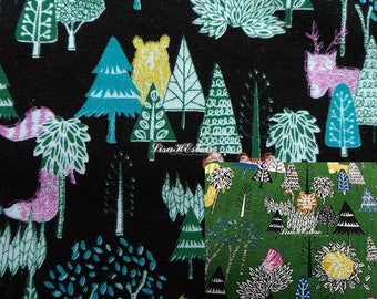 Animal behind tree, 1/2 yard, pure cotton fabric