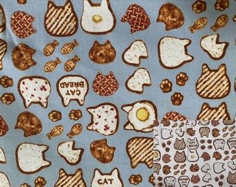 Cat bread, 1/2 yard, pure cotton canvas fabric