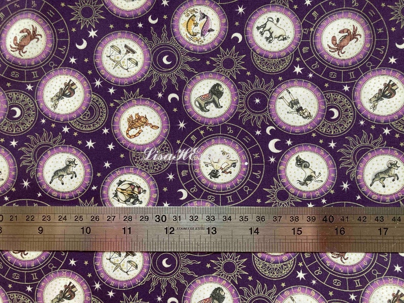 Astrology signs 1/2 yard pure cotton fabric Etsy