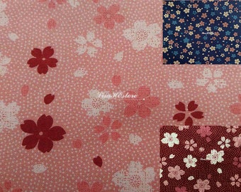 Cherry blossom and dot, 1/2 yard, pure cotton fabric