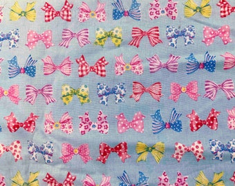 Bow knots, light blue, remnant, pure cotton fabric