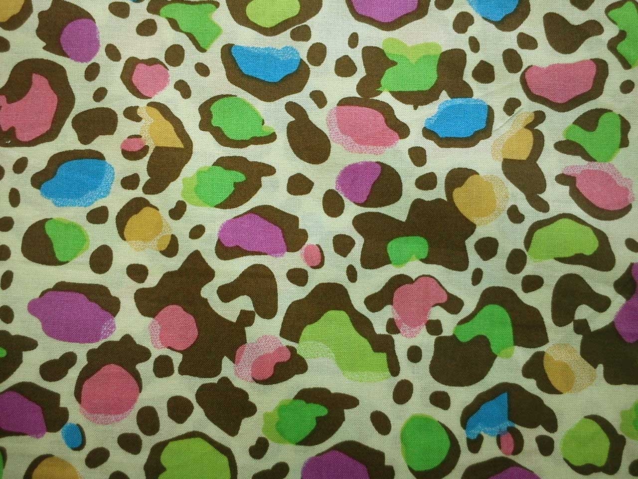 Colorful Leopard Prints 1/2 Yard Pure Cotton Fabric Etsy