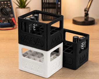 Set van 3 AAA-batterijhouders | 3D-geprinte opbergorganizer