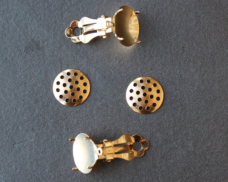 Beaded Clip On Earring Findings Gold Plated 13mm DIY Etsy