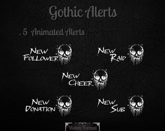 Animated alerts "Gothic" - Animated alerts for Twitch - Animated alerts for streaming - Twitch - Streaming