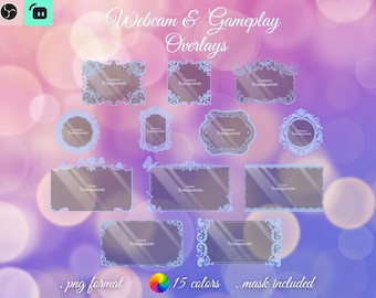 Sovrapposizione webcam per Twitch - Pacchetto di frame per webcam e gameplay | Sovrapposizioni OBS | YouTube | Streamlabs