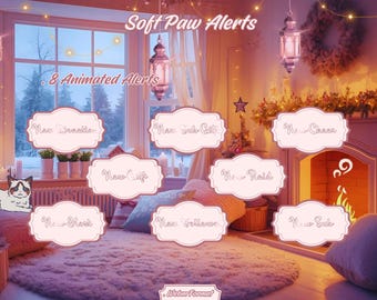 Animated alerts "Soft Paw" - Animated alerts for Twitch - Animated alerts for streaming - Twitch - Streaming