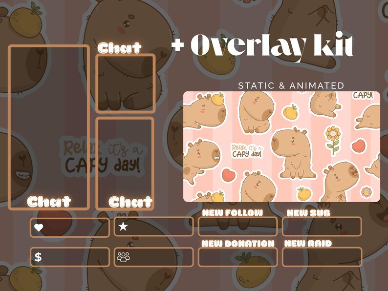 Capybara Streampack - Twitch Overlays, Scenes, Badges, ... for Twitch ...