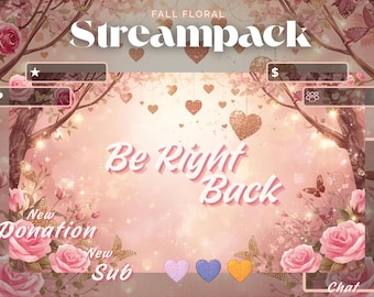 Fall Floral Streampack: sovrapposizioni, scene, badge, ... per Twitch, YouTube, OBS e Streamlabs.