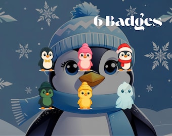 Badge per abbonati a Christmas Penguin: icone personalizzate per abbonamenti Twitch / YouTube / Discord