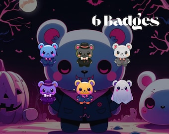 Distintivi per abbonati di Halloween Bear: icone personalizzate per abbonamenti Twitch / YouTube / Discord