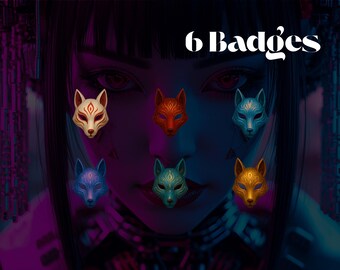 Badge per abbonati a Kitsune Mask – Icone personalizzate per abbonamenti Twitch / YouTube / Discord