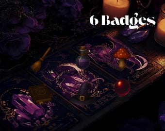 Badge per abbonati Witch: icone personalizzate per Twitch / YouTube / Discord