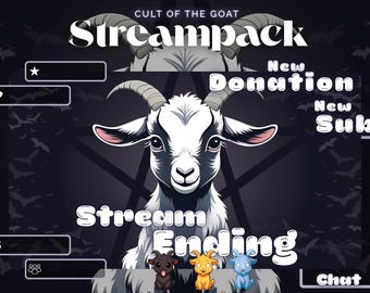 Streampack Cult of the Goat - Overlay, scene, badge, ... per Twitch, YouTube, OBS e Streamlabs.
