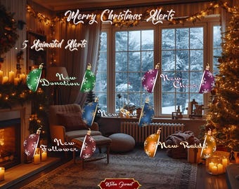 Animated alerts "Merry Christmas" - Animated alerts for Twitch - Animated alerts for streaming - Twitch - Streaming