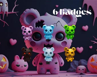 Distintivi per abbonati Horror Bear: icone personalizzate per abbonamenti Twitch / YouTube / Discord