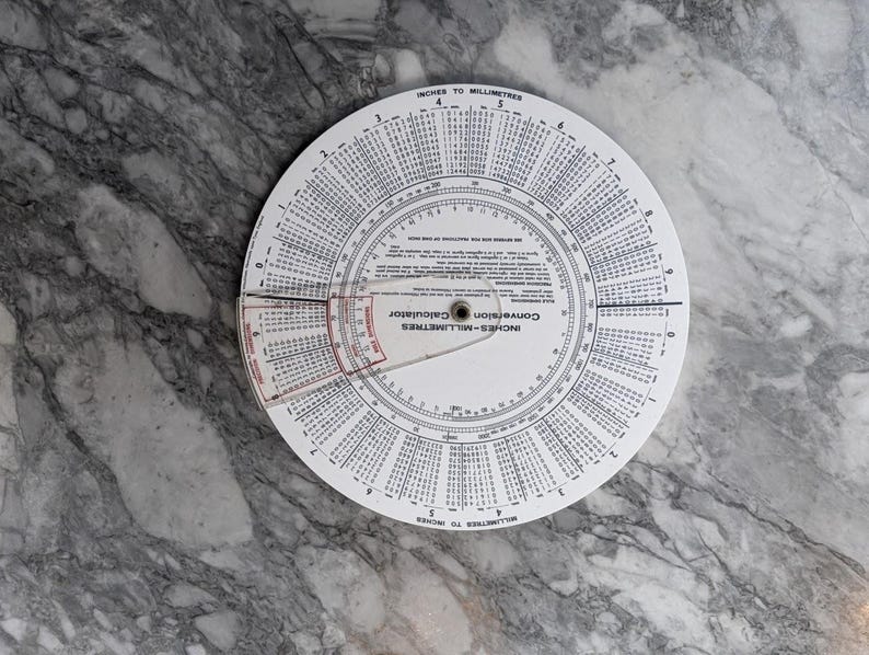 1960s Fearns Circular Inches–millimetres Conversion Calculator | Made ...