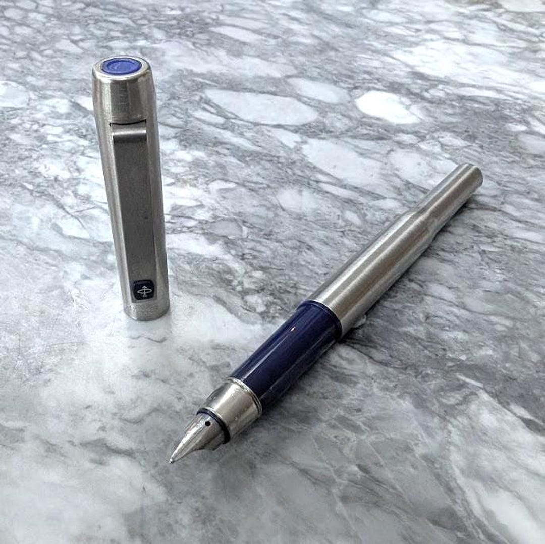 Parker 25 Fountain Pen – Brushed Stainless Steel – UK Made (1988) - Etsy