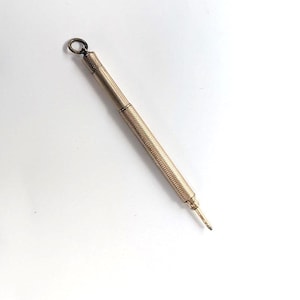 Victorian Antique Telescopic Pencil | Engine Turned Pattern |  T J & J S Makers Mark | c.1880–1900