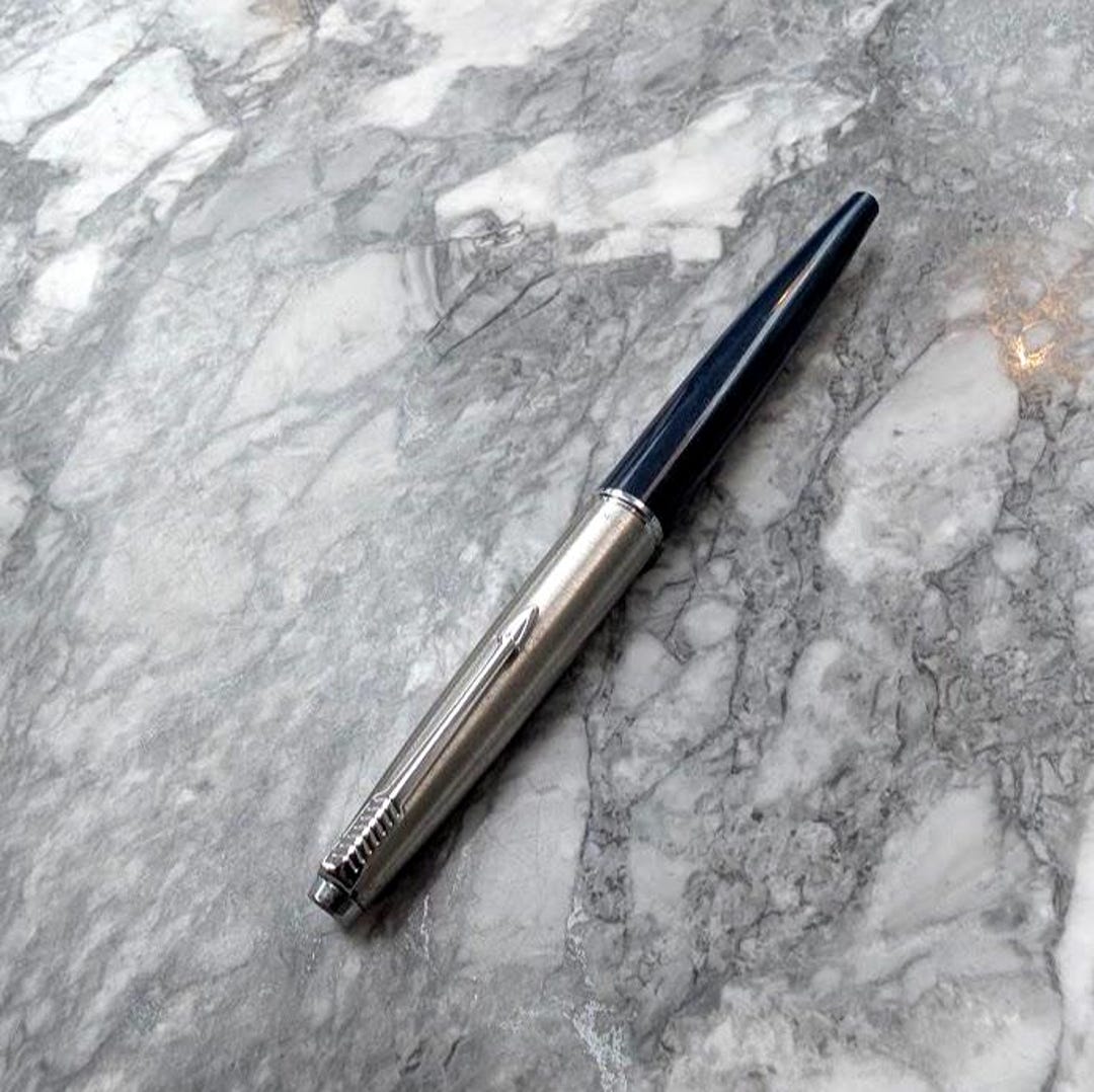 Parker 45 Fountain Pen – Midnight Blue – Medium Steel Nib – Made in ...