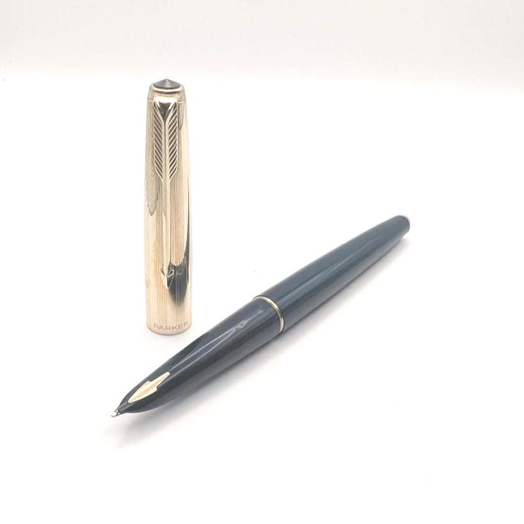 Parker 61 Custom Fountain Pen – 12ct Rolled Gold Cap – 14K Gold Nib ...