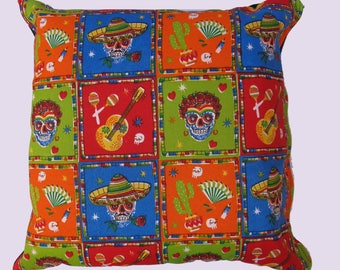 Mexikanische Kissenhülle Tag der Toten Kissen Deko Kissenbezug Dia de los Muertos Kissenbezug Bettwäsche Kissenbezug Sugar Skull Kissen